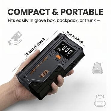 instrumenti: 10‑u 1-də Avtostarter və Hava Kompressoru Çoxfunksiyalı portativ — 7