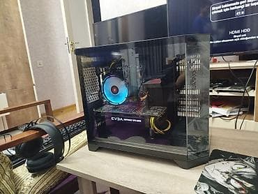 Gtx 1070 i5 7500 16gb ram 128ssd 500hdd təzə atx şüşə keys