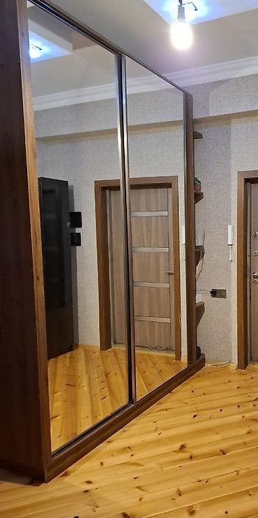 2 qapılı, Güzgülü, Qəhvəyi, Taxta, Kupe, Düz dolab