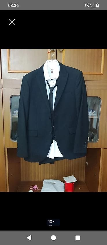 geynilmis paltarlar: Pashaturk kişi geyim dəsti - Rəng: qara (ağ köynəklə) - Stil: Slim — 1