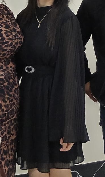 Hicab: Qara qısa don – şifon görünümlü, plisse detallı - Rəng: qara - Model — 1