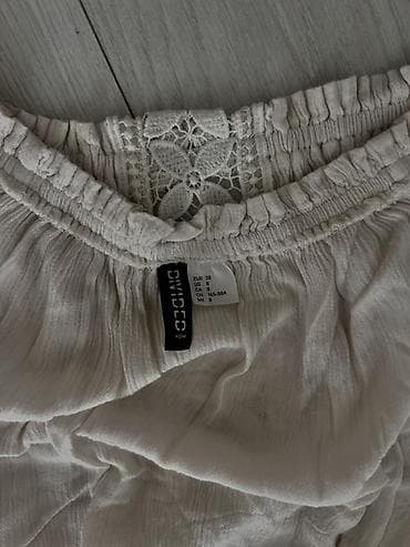 bot 38: H&M Divided brendi qadın bluzu - Rəng: krem/ivory - Model: boho — 4