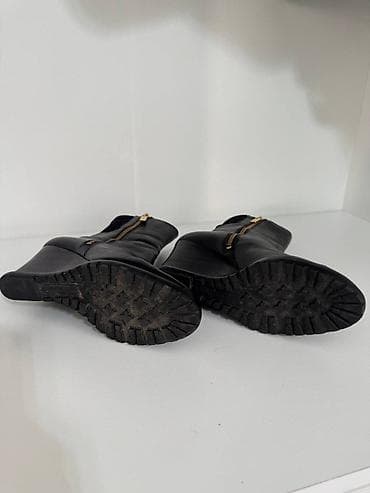 Сапоги: Сапоги, Размер: 37, цвет - Черный, Б/у — 3