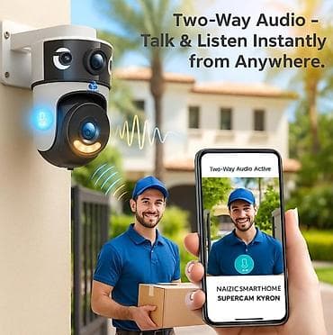 digital: İkili Linzalı 360° Wi‑Fi Təhlükəsizlik Kamerası FHD iki kamera: eyni — 3