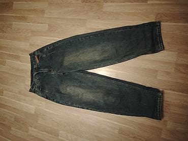 Geniş kəsimli klassik cins şalvar - Material: qalın denim (mavi tünd at lalafo.az Geniş kəsimli klassik cins şalvar - Material: qalın denim (mavi tünd
