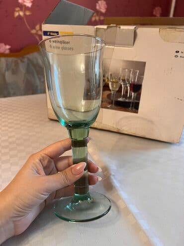 Lüğətlər: Qədəhlər, rəng - Yaşıl, Şüşə, 6 ədədli dəst, 250 ml — 4