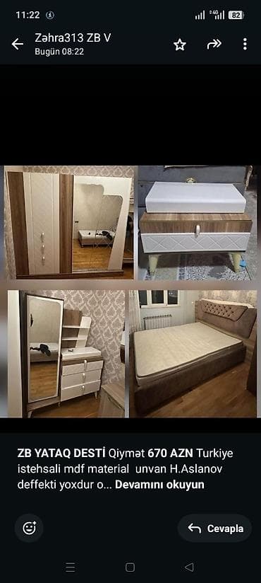 masaj kravati: *ZB* *YATAQ DESTİ* Qiymət *670 AZN* Turkiye istehsali mdf material — 1