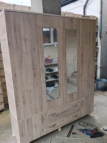 taxt dolab: 3 qapılı, Qəhvəyi, Taxta, Açılan, Düz dolab — 2