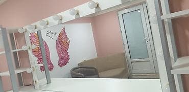 salon ucun termo: Peşəkar vizaj üçün geniş iş masası və güzgü komplekti - Rəng: ağ — 6