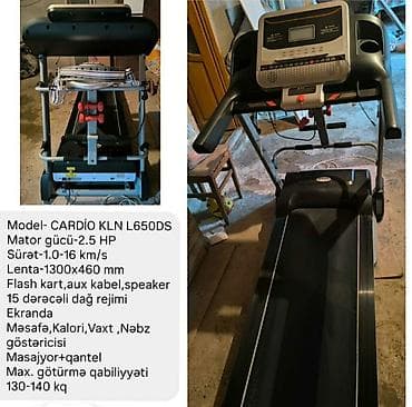 whey protein isolate: CARDIO KLN L650DS qaçış trenajoru - Mator gücü: 2.5 HP - Sürət — 1