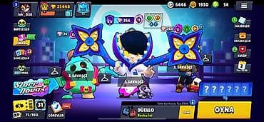 Brawl Stars hesabı satılır. 25.000 kupa, 70 xarakter var, 5-ü