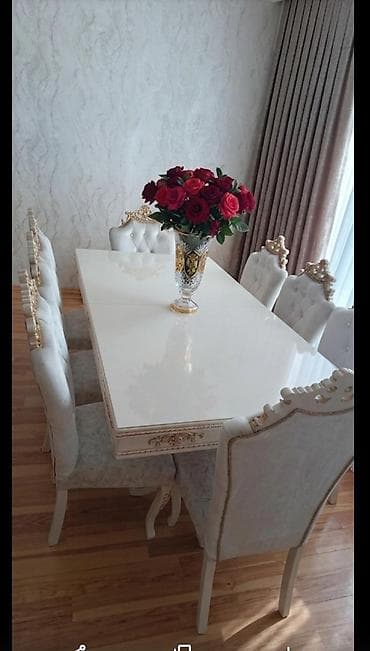 aile: Qonaq otağı üçün, Dördbucaq masa, 6 stul — 1