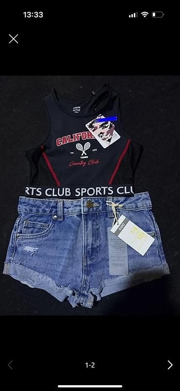 ayaqq: 🌸 7-8 yaş üçün cins şort və qara köynək 🌸 Hər ikisi tam yenidir — 3