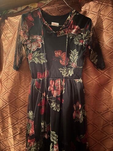 женские платья комбинация: Qadın paltarları dəsti 1) FIMKA markalı çiçək naxışlı şifon/til — 1