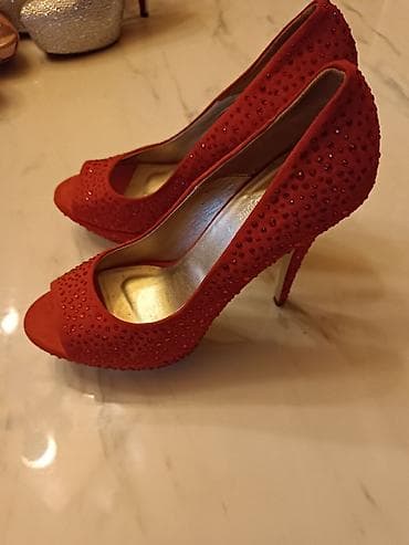 massimo dutti ispaniya: Loriblu qadın gəlinciyi – açıq burunlu, stiletto dabanlı, qırmızı — 5