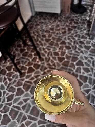dəm caydan: Çay dəsti, rəng - Qızılı, 6 nəfərlik — 6