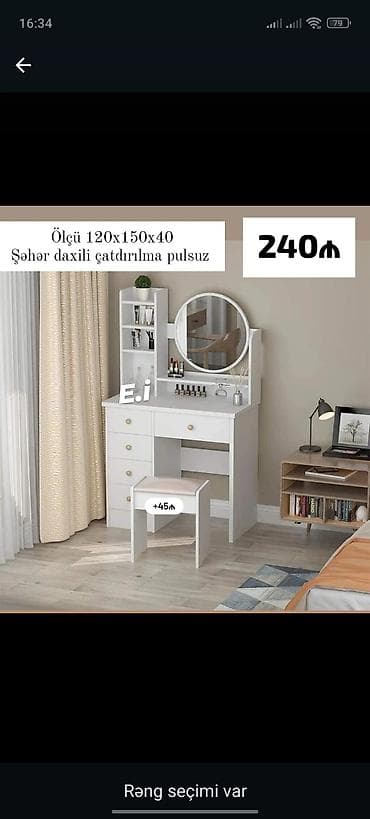 ceyran sopası: Vizaj/trümo masa dəsti - Ölçü: 120 x 150 x 40 sm - Rəng seçimi var - — 1