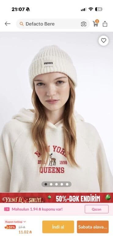 ag koynekler: Defacto qadın bere - Model: ribli toxunma, çevik və elastik quruluş - — 1