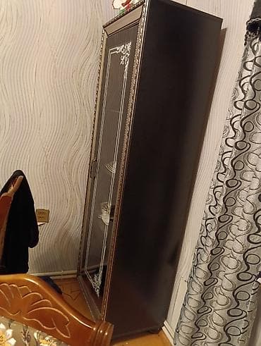 mebel el işi: Şüşəli vitrin dolabı - Material: MDF/Laminate korpus, ön hissə tam — 2