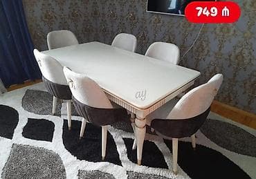 Qonaq otağı üçün, Açılmayan, Dördbucaq masa, 6 stul