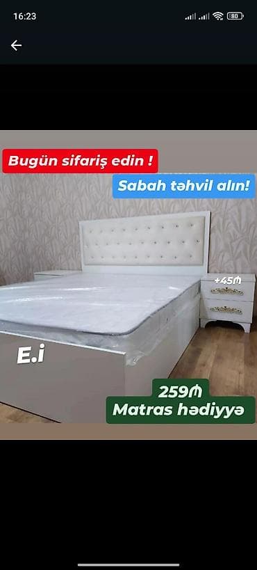 İkinəfərlik çarpayı, 2 tumba, Yeni lalafo.az -da İkinəfərlik çarpayı, 2 tumba, Yeni