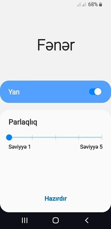Smartfon üçün Fənər tətbiqi - Bir toxunuşla işə salın: Ekrandakı açar