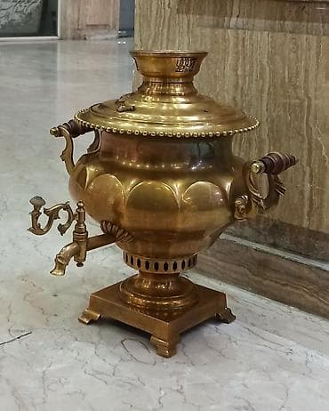 alət dəsti: Misin samovar – klassik kömürlə işləyən model - Material: tam mis — 5