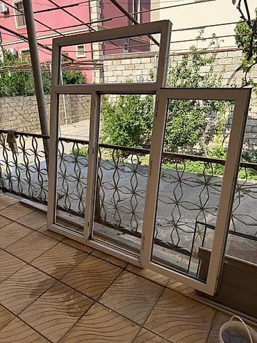 pano: PVC pəncərə-balkon bloku - Material: ağ PVC profil - Konstruksiya: 3 — 2