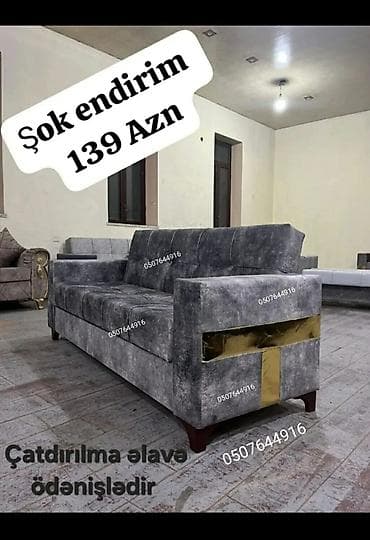 Divan, Yeni, Açılan, Bazalı, Vеlur parça, Ödənişli çatdırılma