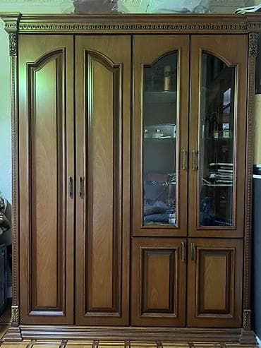 mektebli xoncalari: Yeni, 4 qapılı, Qəhvəyi, Taxta, Açılan, Düz dolab — 1