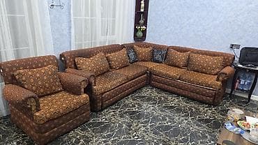 kreslo gence: İşlənmiş, Künc divan, Kreslo, Bazalı, Açılan — 1