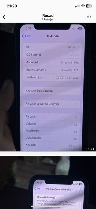 iphone 13 pro max en ucuz: IPhone 11 Pro, 64 GB, Qara, Face ID — 2