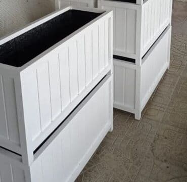 qızıl gül buketi: Dibçək Ağacdan hazırlanmış dekorativ uzun formalı çiçək yeşikləri - — 7