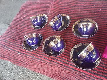 3 faza generator: Çay dəsti, rəng - Mavi, Farfor, 6 nəfərlik — 2