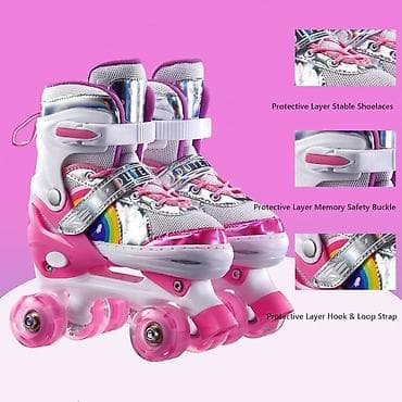 беговая дорожка в кредит: Uşaq dördtəkərli konkiler – LED işıqlı, ölçüsü tənzimlənən — 5