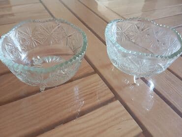 novruz bezeyi: Şüşə dekorativ qablar dəsti - Mavi rəngli, əl işi kimi görünən — 9