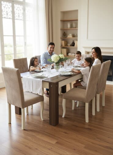 Stullar: Qonaq otağı üçün, Yeni, Dördbucaq masa, 6 stul — 1