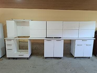 Ev üçün mebel: Ağ rəngli modul mətbəx dəsti Ideal vəziyyətdədir. Cızığı, qırığı — 2