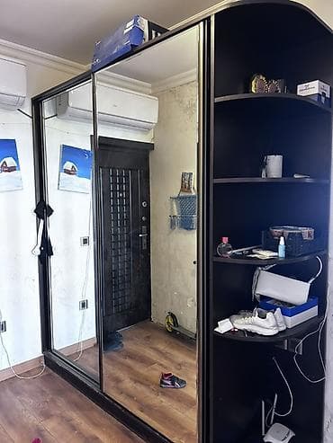 2 qapılı, Güzgülü, Qara, Digər material, Kupe, Düz dolab — 1
