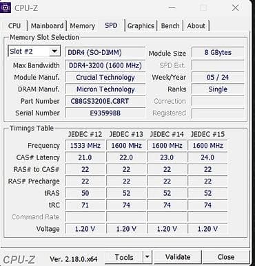 ddr4 8gb: Operativ yaddaş (RAM) Crucial, 8 GB, 3200 Mhz, DDR4, Noutbuk üçün, Yeni — 3