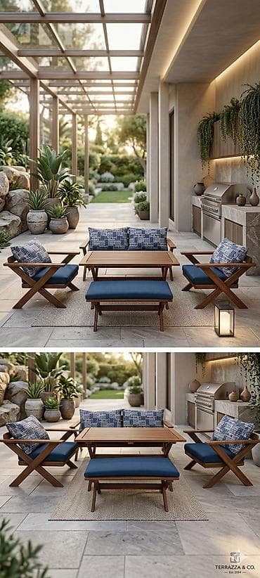 Terrazza & Co. açıq hava dəsti - Tərkib: 1 iki nəfərlik divan, 2