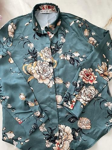 geyim qadin: Brend: Etika Model: Qadın köynəyi, uzunqol Rəng: Dəniz-mavi fon — 3