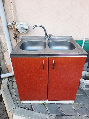 skaf kupe: Mətbəx üçün iki gözlü paslanmayan polad çanaqlı dolab - Üst hissə — 1