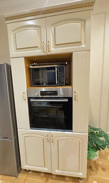 matbax mebeli: Klassik üslubda tam ölçülü mətbəx mebeli dəsti - Rəng: krem + qızılı — 7