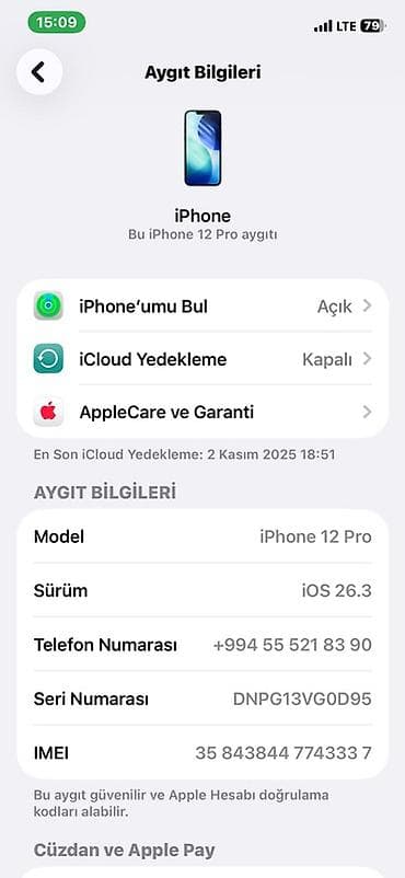 daraqli utu feni: IPhone 12 Pro, 256 GB, Mavi, Face ID — 10