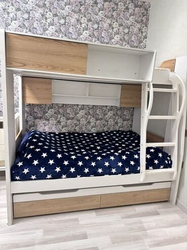 двухъярусная кровать для мальчика: Oğlan və qız üçün, Çarpayı, Siyirməli, Taxta — 1