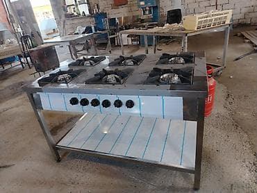 mini pec: Sənaye tipli qaz plitəsi – paslanmaz poladdan Mətbəxlər, restoranlar — 1