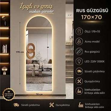 es guzgu: Güzgü Divar üçün, Dekorativ, Arxa işıqlı — 1
