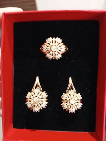 rus papağı: Üzük və sırğalar - Rəng: qızılı qirmizi rus qizili rengi rose gold - — 3