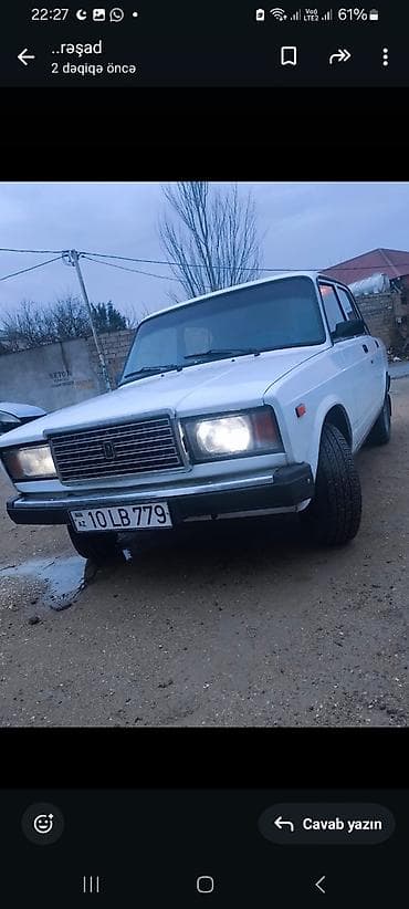 masin lada: Lada 2107, ağ rəng, sedan kuzov. Xarici:salam Aleykum təcili satılır — 5